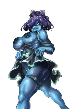 breast_tape clothing female fishnet_clothing fungus genitals humanoid_genitalia humanoid_vulva mushroom slime solo vulva sad_kiersten selmer_(thesprucecat) amphibian frog humanoid absurd_res hi_res