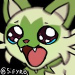 bodily_fluids crying emote green_body open_mouth simple_background tears teeth tongue transparent_background blitzdrachin conditional_dnp crying_cat nintendo pokemon yamero felid feline generation_9_pokemon mammal pokemon_(species) sprigatito 1:1 2022 alpha_channel icon low_res meme reaction_image signature