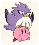 beak blush duo feathers feral simple_background white_background ichthy0stega kirby_(series) nintendo coo_(kirby) kirby avian bird owl waddling_head 2015 sketch