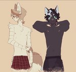 4_fingers abdominal_scar anthro black_body black_clothing black_fur black_hair black_nose black_underwear blonde_hair boxers_(clothing) boxers_only clothed clothed_anthro clothed_male clothing dipstick_tail duo eyebrows eyewear facial_scar fingers front_view fur glasses green_eyes hair highlights_(coloring) inner_ear_fluff male male_anthro markings monotone_background monotone_body monotone_clothing monotone_fur monotone_underwear nipples pattern_clothing pattern_underwear pawpads pink_nose plaid plaid_clothing plaid_underwear red_clothing red_underwear scar short_snout simple_background skinny skinny_anthro skinny_male snout snout_scar standing striped_arms striped_body striped_fur striped_markings striped_tail stripes tail tail_markings tan_body tan_fur text topless tuft underwear underwear_only wearing_glasses white_highlights yellow_eyes noirzvault the_lunar_flame errato_(the_lunar_flame) spot_(the_lunar_flame) domestic_cat felid feline felis mammal 2025 artist_name colored digital_media_(artwork) hi_res