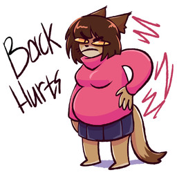 angry anthro back_pain backache brown_body brown_fur brown_hair clothed clothed_anthro clothed_female clothing female fur hair hand_on_hip looking_at_viewer pain pregnant pregnant_anthro pregnant_female solo standing sweater text topwear jest56 jest_(jest56) domestic_cat felid feline felis mammal 1:1 2025 digital_drawing_(artwork) digital_media_(artwork) english_description english_text hi_res