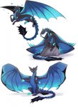 ambiguous_gender blue_eyes claws feral flying horn membrane_(anatomy) membranous_wings rock simple_background sitting smile solo spines tail wings silvyr european_mythology mythology iridiu dragon mythological_creature mythological_scalie scalie western_dragon 2020 digital_media_(artwork) hi_res