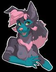 anthro breasts casual_nudity female nipples nude simple_background smile solo transparent_background furby_birby nix canid canine canis mammal wolf alpha_channel half-length_portrait portrait