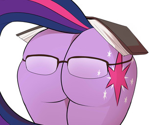 book butt butt_shot cutie_mark eyewear female feral glasses hair humor multicolored_hair presenting presenting_hindquarters pun rear_view simple_background solo visual_pun white_background evehly friendship_is_magic hasbro my_little_pony twilight_sparkle_(mlp) equid equine horse mammal pony 2016 digital_media_(artwork) hi_res lol_comments