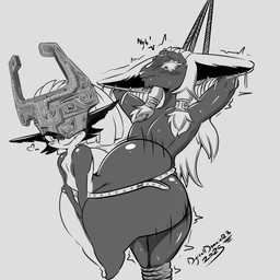 ambiguous_penetration armor bdsm belt big_butt blush blush_lines bondage bound butt clothing duo female floating fused_shadow hair hands_behind_head headgear headwear heart_symbol helmet huge_butt humanoid_pointy_ears hyper hyper_butt long_hair long_tail male male/female motion_lines penetration pointy_ears restraints rope rope_bondage shaking_butt tail text thick_thighs conditional_dnp digitaldomain123 nintendo tears_of_the_kingdom the_legend_of_zelda twilight_princess midna rauru_(tears_of_the_kingdom) imp twili zonai 1:1 2025 absurd_res artist_name greyscale hi_res monochrome signature