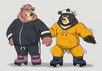 anthro black_body black_nose brown_body brown_fur clothed clothing duo fur humanoid_hands male overweight overweight_male biggrabbers breeze_in_the_clouds alto_(breeze_in_the_clouds) strati_(breeze_in_the_clouds) bear mammal 2022 absurd_res hi_res