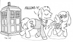 bottomless clothed clothing cutie_mark derp_eyes duo eyes_closed feathered_wings feathers female feral mail male quadruped simple_background suit tail tardis text white_background wings unknown_artist british_broadcasting_corporation doctor_who friendship_is_magic hasbro my_little_pony mythology derpy_hooves_(mlp) doctor_whooves_(mlp) tenth_doctor the_doctor_(doctor_who) earth_pony equid equine horse mammal mythological_creature mythological_equine pegasus pony black_and_white crossover french_text monochrome translated