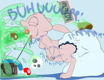after_vore belly big_belly bodily_fluids bone burping clothing diaper diaper_disposal diapered_pred dildo excessive_feces eyes_closed feces female hyper hyper_feces hyper_vomit pokeball scatplay semi-anthro sex_toy skull soiled_diaper soiling solo standard_pokeball unclean_diaper used_diaper vomit vomiting vore senbiku_mew nintendo pokemon muu_(senbiku_mew) generation_1_pokemon legendary_pokemon mew_(pokemon) pokemon_(species)