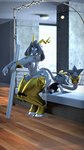 anthro big_butt butt duo female larger_female male male/female satisfied_look size_difference small_but_hung smaller_male surprised_expression conditional_dnp domibun warfaremachine_(modeler) pseudoregalia butler_(pseudoregalia) sybil_(pseudoregalia) bovid caprine goat hybrid lagomorph leporid mammal rabbit absurd_res hi_res