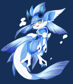 3_fingers 3_toes blue_body cheek_tuft chest_tuft eyewear facial_tuft feet feral fin fingers goggles horn male open_mouth simple_background solo toes tongue transparent_background tuft wings yellow_eyes nagi_onemu mythology aquatic dragon fish hybrid mythological_creature mythological_scalie scalie 2025 absurd_res alpha_channel hi_res