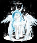 black_background blue_hair feathered_wings feathers female feral hair multi_wing quadruped simple_background solo white_body white_feathers wings legacy350 hasbro my_little_pony mythology fan_character valkyrie_(legacy) equid equine mammal mythological_creature mythological_equine pegasus