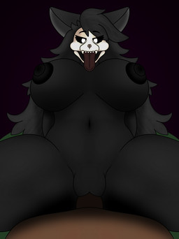 anthro big_breasts black_body black_fur black_nipples bone breasts duo erection female fur genitals hair looking_at_viewer male nipples nude open_mouth penetration penis sex simple_background skull skull_head smile vulva galaxyhusky scp_foundation scp-1471-a animal_humanoid canid canine humanoid malo mammal monster absurd_res character_request digital_media_(artwork) hi_res