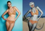 beach before_and_after female outside scales seaside solo lynx7386 third-party_edit crocodile crocodilian human mammal reptile scalie hi_res photo_manipulation photomorph