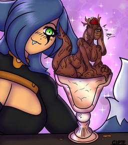 after_transformation candy chocolate dessert duo female food food_transformation imminent_vore implied_transformation not_furry transformation wide_hips cliptf rustygearz_(artist) animal_humanoid animate_inanimate food_creature goo_creature humanoid lagomorph lagomorph_humanoid leporid_humanoid living_candy living_chocolate mammal mammal_humanoid rabbit_humanoid digital_media_(artwork) hi_res
