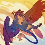 ambiguous_gender beak feathered_wings feathers feral paws red_eyes smile solo wings hoot_(artist) mythology felixgryphon avian gryphon mythological_avian mythological_creature 1:1 2022 digital_media_(artwork)