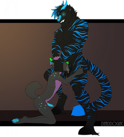 anthro anthro_on_anthro anthro_penetrated anthro_penetrating anthro_penetrating_anthro balls black_body black_fur blue_eyes blue_nose blue_penis blue_stripes bodily_fluids cum cum_in_mouth cum_inside cum_on_balls deep_throat drinking drinking_cum duo ejaculation erection fangs fellatio fur genital_fluids genitals green_nose hand_on_head holding_head horn interspecies kneeling kneeling_oral_position male male/male nude oral oral_penetration pawpads penetration penile penis penis_in_mouth sex simple_background size_difference striped_body stripes sucking tail teeth bambii_dog mythology kage6415 trancehusky canid canine canis domestic_dog dragon felid furred_dragon furred_scalie husky hybrid mammal mythological_creature mythological_scalie nordic_sled_dog pantherine scalie spitz tiger 2018 hi_res