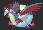 ambiguous_gender feral solo wings dragonith fakemon nintendo pokemon avian bird mega_evolution mega_skarmory_(fakemon) pokemon_(species)