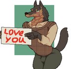 anthro blush brown_body bulge clothing fur hair male simple_background solo tail tail_motion mertvykhcrows canid canine mammal animated digital_media_(artwork) pixel_(artwork) short_playtime