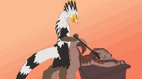 animal_genitalia animal_penis anthro anthro_on_anthro anthro_penetrated anthro_penetrating anus arm_support balls balls_deep bent_over blush bodily_fluids bottomless bottomless_female breast_rest breasts canine_genitalia canine_penis clenched_teeth clothed clothing collar collar_only cum cum_in_vagina cum_inside duo ejaculation erection extended_arms feathers female female_penetrated flat_chested forward_arm_support from_behind_position genital_fluids genitals interspecies leash leash_pull leashed_collar looking_pleasured male male/female male_anthro male_penetrating male_penetrating_female nude orgasm penetration penile penile_penetration penis penis_in_vagina pink_penis platform_standing_doggystyle sex side_view simple_background standing standing_doggystyle tail teeth three-quarter_view throbbing throbbing_balls tongue vaginal vaginal_penetration vulva fiaskers lyn_(brodymoonie) yskra deinonychus dinosaur dromaeosaurid feathered_dinosaur feathered_scalie mammal pangolin prehistoric_species reptile saurischian scalie theropod 16:9 2d_animation animated frame_by_frame widescreen