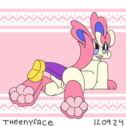 anal anal_penetration animated_background balls big_butt blinking bow_(feature) butt duo feet female female_focus female_penetrated foot_focus genitals humanoid_genitalia humanoid_penis looking_back looking_pleasured lying male male/female male_penetrating male_penetrating_female on_front pawpads penetration penile penile_penetration penis penis_in_ass pink_background sex simple_background solo_focus tail tail_motion tailwag teeth vulva theenyface nintendo pokemon butters_(theenyface) eeveelution generation_6_pokemon pokemon_(species) sylveon 1:1 2d_animation animated loop motion_tweening