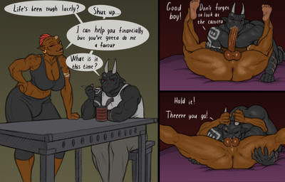 3_panel_comic 69_position abs anus balls big_penis black_body black_scales black_sclera bottomwear breasts brown_body brown_scales butt clothing crop_top curved_horn deep_throat dialogue duo erection feet fellatio genitals good_boy gynomorph gynomorph/male gynomorph_penetrating gynomorph_penetrating_male half-closed_eyes head_quills horn humanoid_genitalia humanoid_penis humanoid_pointy_ears intersex intersex/male intersex_penetrating intersex_penetrating_male male male_penetrated muscle_tone muscular muscular_gynomorph muscular_humanoid muscular_intersex muscular_male narrowed_eyes oral oral_penetration pants pecs penetration penile penis perineum pointy_ears prostitution scales sex shirt soles speech_bubble sweatpants tank_top text top_hole topwear kostos_art granta_(kostos_art) grock_(kostos_art) alien alien_humanoid humanoid scalie suborg comic english_text hi_res