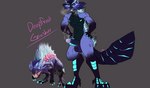 3d_(artwork) anthro balls blush dauntless deepfrost_gnasher_(dauntless) digital_media_(artwork) erection fur genitals hair male mammal nipples nude penile penis pjthewolf solo