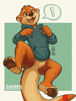 5_fingers 5_toes anthro biped blue_clothing blue_hoodie blue_topwear bottomless bottomless_anthro bottomless_male brown_eyes claws clothed clothing countershade_crotch countershade_face countershade_fur countershade_tail countershade_torso countershading fangs feet fingers fur geometric_background happy hoodie hoodie_only iconography male male_anthro markings membrane_(anatomy) open_mouth orange_body orange_fur pawpads paws short short_anthro short_male simple_background solo speech_bubble tail tail_markings tan_body tan_countershading tan_fur teeth teeth_showing text toe_claws toes topwear topwear_only webbed_hands whiskers white_whiskers koiyaroid drito mammal mustelid otter artist_name digital_media_(artwork)