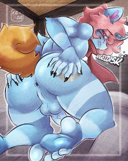 anthro anus backsack balls bed butt butt_focus butt_grab feet femboy furniture genitals hand_on_butt horn humanoid_feet looking_back male plantigrade solo kadahat mythology fan_character equid equine mammal mythological_creature mythological_equine unicorn 4:5 hi_res