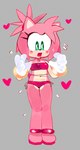 anthro bikini blush bracelet clothing female footwear gloves green_eyes hair handwear jewelry pink_body ponytail shoes solo swimwear two-piece_swimsuit jublee sega sonic_the_hedgehog_(series) amy_rose eulipotyphlan hedgehog mammal hi_res