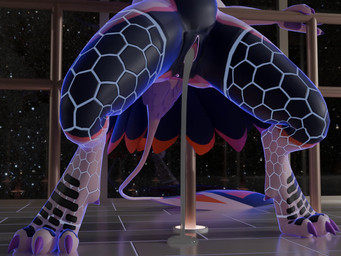 abdominal_bulge anthro bodily_fluids cosmic_background cum cum_expulsion cum_from_vagina cum_in_vagina cum_inside cum_on_ground cum_pool digitigrade egg excessive_cum excessive_genital_fluids female genital_fluids leaking_cum oviposition presenting solo space space_background standing tail dickgun blender_cycles airey_(dickgun) avali 3d_(artwork) 3d_animation 4:3 animated digital_media_(artwork) no_sound short_playtime webm