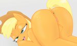 anus ass_up butt cross-eyed female feral freckles genitals half-closed_eyes masturbation narrowed_eyes pussy solo nebssik friendship_is_magic hasbro my_little_pony applejack_(mlp) equid equine horse mammal pony