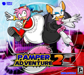 anthro big_diaper blush diaper duo female pink_body soiled_diaper unclean_diaper used_diaper diddlepickle sega sonic_the_hedgehog_(series) amy_rose rouge_the_bat bat eulipotyphlan hedgehog mammal