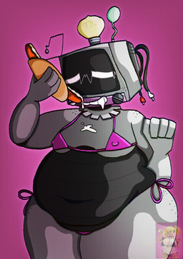 =w= anatomy_error belly big_belly bikini clothed clothing crossdressing food for_a_head freckles hot_dog machine male mayonnaise moobs nipple_outline not_furry overweight solo swimwear thick_thighs two-piece_swimsuit hayrideswildride super_sonico toontown toontown_corporate_clash toontown_online multislacker humanoid object_head robot hi_res