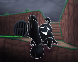balls big_balls big_penis cliff detailed_background genitals huge_balls huge_penis hyper hyper_balls hyper_genitalia male masturbation not_furry outdoor_nudity outside penis raining shadow_penis sitting solo storm werewolfalbert stardew_valley krobus_(stardew_valley) monster sewer_monster shadow_creature spirit waddling_head 5:4 hi_res