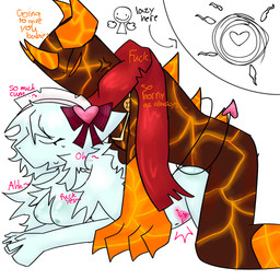 accessory anthro anthro_penetrated bodily_fluids bow_ribbon breasts butt claws color_coded color_coded_text duo female female_anthro female_penetrated from_behind_position glistening glistening_butt hair headband heart_symbol horn humanoid_on_anthro humanoid_penetrating humanoid_penetrating_anthro imp_tail impregnation interspecies interspecies_impregnation jockey_position lava long_hair male male/female male_humanoid male_penetrating male_penetrating_female messy_hair moltern_(saikariee) nipples nude nude_anthro nude_female nude_humanoid nude_male ovum ovum_with_heart penetration profanity prone_bone_position saikariee scarf sex sperm_cell spikes spikes_(anatomy) sweat sweatdrop tail tail_around_waist vaginal vaginal_penetration womb_tattoo ambercatto seven_deadly_sins vanessa_(saikariee) demon demon_humanoid elemental_creature elemental_humanoid felid feline humanoid lava_creature lava_humanoid mammal mineral_fauna mineral_humanoid pseudofeline 1:1 absurd_res hi_res
