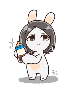 alternate_species anthro baby_bottle bangs beverage black_eyebrows black_hair blush blush_lines bottle brown_eyes closed_smile container eyebrow_through_hair eyebrows eyelashes eyelashes_through_hair featureless_crotch featureless_feet feet female female_anthro fur furrification hair holding_baby_bottle holding_bottle holding_container holding_object lidded_eyes light long_ears medium_hair mitten_hands mouth_closed multicolored_body noseless nude nude_anthro nude_female number pupils rabbidification simple_background smile solo sparkles standing tan_blush tan_body tan_eyelids tan_inner_ear tan_skin translucent translucent_hair two_tone_body white_background white_body white_fur charisuke cygames idolmaster idolmaster_cinderella_girls raving_rabbids rayman_(series) ubisoft ai_togo lagomorph mammal rabbid 2024 absurd_res colored crossover digital_drawing_(artwork) digital_media_(artwork) full-length_portrait hi_res japanese_description lighting portrait shaded simple_shading