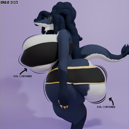 anthro big_breasts big_butt bottomwear breasts bulging_breasts bulging_butt butt clothing curvy_figure dreadlocks female fur gloves_(marking) hotpants huge_breasts huge_butt hyper hyper_breasts hyper_butt leg_markings looking_at_viewer markings motion_lines multicolored_body multicolored_fur shorts simple_background socks_(marking) solo thick_thighs tight_clothing topwear tube_top voluptuous greg_(artist) evil_container azure_(greg) sergal 1:1 3d_(artwork) blender_(artwork) blender_cycles_(artwork) digital_media_(artwork) hi_res