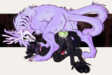 animal_genitalia animal_penis anthro anthro_on_feral anthro_penetrated asphyxiation balls bestiality bite blood bodily_fluids bone canine_genitalia canine_penis collar cum cum_in_ass cum_inside cum_on_penis duo feral feral_penetrating feral_penetrating_anthro forced genital_fluids genital_piercing genitals hooves knot knotted_penis leash male male/male penetration penis penis_piercing piercing sex skull skull_head strangling teratophilia belovedraven bovid canid canine canis caprine cryptid domestic_cat felid feline felis goat hybrid mammal monster absurd_res hi_res