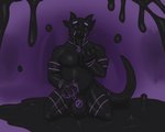 anthro big_bulge bulge chastity_bulge chastity_device collar collar_tag drone goo_transformation hypnosis kneeling latex liquid_latex male mind_control null_bulge purple_background ringed_eyes simple_background solo submissive submissive_male tail tongue tongue_out transformation jackiethedemon mythology jackie_demon dragon living_latex mythological_creature mythological_scalie scalie 2020 5:4 absurd_res hi_res