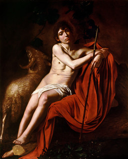 barefoot duo eyebrows feet feral fur hair horn male nipples not_furry_focus realistic religion short_hair sitting wool_(fur) caravaggio christianity john_the_baptist bovid caprine human mammal sheep 1610 17th_century absurd_res ancient_art formal_art hi_res oil_painting_(artwork) painting_(artwork) traditional_media_(artwork) traditional_painting_(artwork)