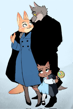 anthro arm_around_leg black_bottomwear black_clothing black_footwear black_pants black_shoes blush bottomwear candy canon_couple clothing coat covering covering_self daww dessert dress eyewear family female food footwear fur glasses green_eyes grey_body grey_clothing grey_fur grey_legwear grey_stockings happy high_heels legwear lollipop male male/female offspring orange_body orange_fur pants shoes smile smiling_at_another smiling_at_partner stockings tail topwear trenchcoat white_clothing white_legwear white_stockings yellow_eyes yellow_sclera helloimkartu dreamworks the_bad_guys diane_foxington ellen_wolf_foxington mr._wolf_(the_bad_guys) canid canine canis fox hybrid mammal red_fox true_fox wolf hi_res daughter_(lore) father_(lore) father_and_child_(lore) father_and_daughter_(lore) mother_(lore) mother_and_child_(lore) mother_and_daughter_(lore) parent_(lore) parent_and_child_(lore) parent_and_daughter_(lore)