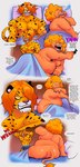 4_panel_comic abs after_sex anthro bed belly boxer_briefs boxer_briefs_only boxers_(clothing) clothed clothing dialogue duo fur furniture hair hand_on_head humor male male/male markings muscular muscular_anthro muscular_male nipples nude orange_body overweight overweight_anthro overweight_male pillow sharp_teeth shocked sleeping spots spotted_body spotted_fur surprised_expression tail teeth text tired tongue tongue_out topless underwear underwear_only yellow_body trashtoonz one_piece pedro_of_the_treetops pekoms cheetah felid feline lion mammal minkmen_(one_piece) pantherine 2023 comic digital_media_(artwork) english_text hi_res