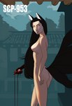 black_hair black_tail blood bodily_fluids breasts butt female hair heart_in_hand heart_symbol long_hair markings mole_(marking) multi_tail nude pupils side_boob slit_pupils solo tail yellow_eyes miguel-higueras-art_(artist) asian_mythology east_asian_mythology korean_mythology mythology scp_foundation scp-953 animal_humanoid canid canid_humanoid canine canine_humanoid fox_humanoid humanoid kumiho mammal mammal_humanoid mythological_canine mythological_creature mythological_fox 2020 hi_res