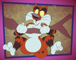 3_toes 4_fingers anthro arched_soles arm_tuft belly bent_legs big_belly big_butt biped black_eyebrows black_nose black_stripes bodily_fluids branch breath butt butt_from_the_front cheek_tuft chest_tuft chin_tuft cross-eyed curling_toes curvy_figure elbow_tuft exercise exhausted eyebrows facial_tuft feet fingers fluffy fluffy_chest foot_focus fur gloves_(marking) googly_eyes hanging_from_branch head_tuft humanoid_feet humanoid_heel knee_tuft knees_up leg_markings leg_tuft lines_drawn male markings multicolored_body multicolored_fur nude open_mouth orange_body orange_fur panting paws pecs plantigrade pose puffed_out_chest pull-up_(exercise) red_eyes scut_tail short_tail shoulder_tuft slightly_chubby slightly_chubby_anthro slightly_chubby_male small_tail small_waist socks_(marking) soles solo striped_body striped_fur striped_markings striped_tail stripes sweat sweatdrop tail tail_markings thick_eyebrows toe_wiggle toes toony tuft two_tone_body two_tone_fur wasp_waist whiskers white_belly white_body white_feet white_fur white_hands wide_hips yellow_sclera gavanzude adventures_from_the_book_of_virtues pbs socrates_the_bobcat bobcat felid feline lynx mammal 2025 alternate_version_at_paywall colored digital_drawing_(artwork) digital_media_(artwork) flat_colors hi_res pinup signature