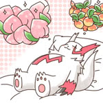 anthro bed belly dream eyes_closed food fruit fur furniture leppa_berry lying markings on_bed peach_(fruit) pecha_berry pillow plant pokemon_berry red_markings sleeping slightly_chubby solo thought_bubble white_body white_fur hiraisakioekaki nintendo pokemon generation_3_pokemon pokemon_(species) zangoose 1:1 2019 animated low_res no_sound short_playtime webm