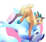 antlers anus ass_up butt casual_nudity female feral fluffy fur genitals horn ice jumping looking_at_viewer looking_back pussy smug solo b-epon them's_fightin'_herds velvet_reindeer_(tfh) deer mammal new_world_deer reindeer absurd_res digital_media_(artwork) hi_res shaded