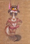 anthro big_breasts breasts cleavage cleavage_cutout clothed clothing cutout female gesture heart_gesture jewelry looking_up necklace simple_background smile solo fuchs out-of-placers kassen_akoll mammal yinglet absurd_res hi_res traditional_media_(artwork)