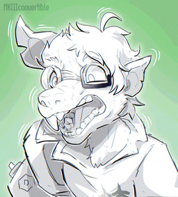 anthro duo eyewear glasses growth male overcoat simple_background snout snout_growth transformation mkiiiconvertible human mammal murid murine rat rodent bust_portrait portrait