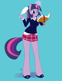 anthro anthrofied arms_bent biped book bottomwear clothed clothing female fur glowing hair holding_object holding_quill holding_writing_utensil horn horn_magic levitating_object long_hair looking_at_book looking_at_object loose_feather magic multicolored_hair open_book pink_hair purple_body purple_eyes purple_fur purple_hair quill shirt short_hair simple_background skirt solo standing straight_legs tail topwear two_tone_hair writing_utensil miu friendship_is_magic hasbro my_little_pony mythology twilight_sparkle_(mlp) equid equine mammal mythological_creature mythological_equine unicorn 2011