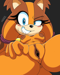 anthro anus areola black_background black_nose blue_eyes blush blush_stickers bracelet breasts brown_areola brown_body brown_fur brown_nipples eyelashes female front_view fur genitals jewelry looking_at_viewer navel nipples nude orange_body orange_fur simple_background small_breasts smile solo tan_body tan_fur thick_thighs vulva wide_hips spindasher98 sega sonic_boom sonic_the_hedgehog_(series) sticks_the_jungle_badger badger mammal mustelid musteline 4:5 hi_res